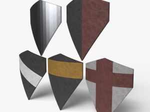 Metal Shield - Lowpoly Textured and Colorbased Modello 3D