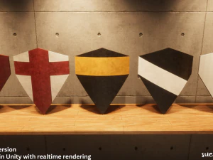 Metal Shield - Lowpoly Textured and Colorbased 3D Model