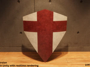 Metal Shield - Lowpoly Textured and Colorbased 3D Model