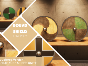 Round Shield - Lowpoly Textured and Colorbased 3D Model