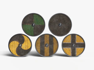 Round Shield - Lowpoly Textured and Colorbased 3D Model