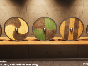 Round Shield - Lowpoly Textured and Colorbased Modelo 3D