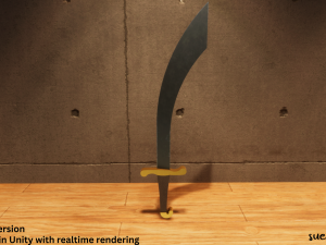 Scimitar - Lowpoly Textured and Colorbased 3D Model