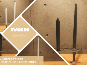 Swords - Lowpoly Textured and Color based 3D Model