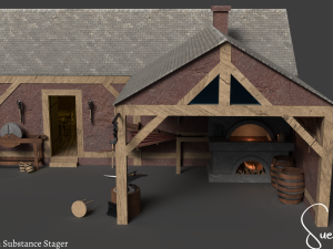 Medieval Blacksmith Set Low-poly 3D Model