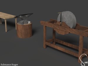 Medieval Blacksmith Set Low-poly 3D Model
