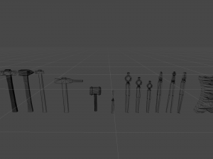 Medieval Blacksmith Set Low-poly 3D Model