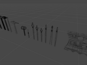 Medieval Blacksmith Set Low-poly 3D Model