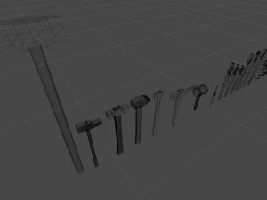 Medieval Blacksmith Set Low-poly 3D Model