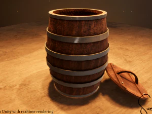 Barrels And Buckets 3D Model