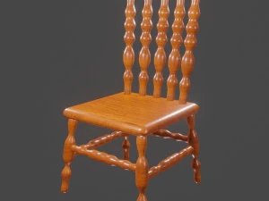 Drewniane krzesło Model 3D