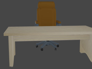 Office table and chair Model 3D