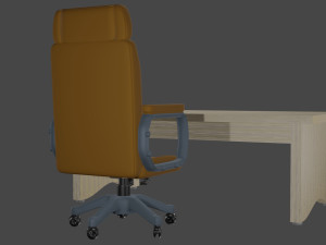 Office table and chair Model 3D