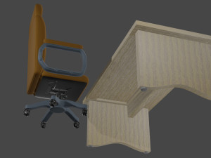 Office table and chair Model 3D