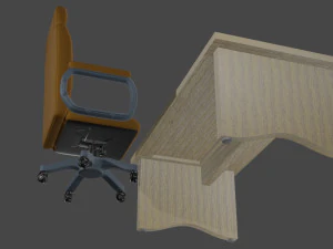 Office table and chair 3D Model