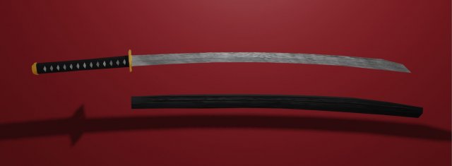 Katana Model 3D .c4d .max .obj .3ds .fbx .stl .blend 
