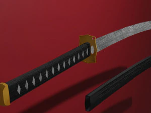 कटाना 3D मॉडल