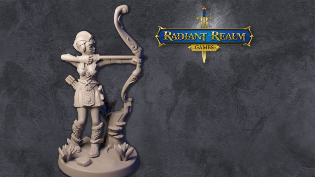 Female elf ranger level 1 32mm anime-style for DND Pathfinder RPGs Modèles 3D en vedette .c4d .max .obj .3ds .fbx .stl .blend