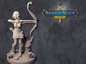 Female elf ranger level 1 32mm anime-style for DND Pathfinder RPGs 3D Принт Модель