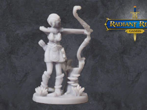 Female elf ranger level 1 32mm anime-style for DND Pathfinder RPGs 3D Print Model
