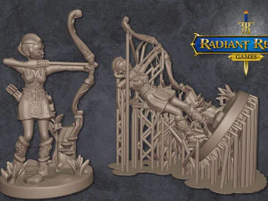 Female elf ranger level 1 32mm anime-style for DND Pathfinder RPGs 3D Print Model