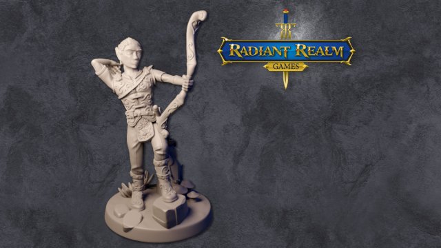 Male elf ranger level 1 32mm anime-style for DND Pathfinder RPGs 3D Принт Модель .c4d .max .obj .3ds .fbx .stl .blend 