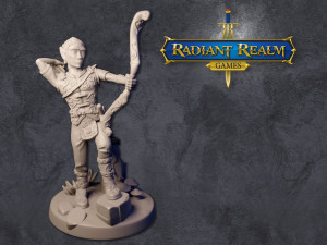 Male elf ranger level 1 32mm anime-style for DND Pathfinder RPGs 3D Принт Модель