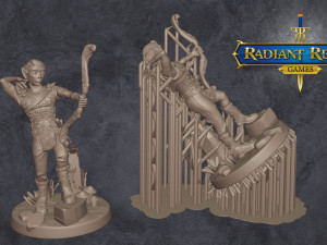 Male elf ranger level 1 32mm anime-style for DND Pathfinder RPGs 3D Принт Модель