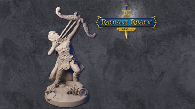 Male elf ranger level 20 32mm anime-style for DND Pathfinder RPGs 3D Принт Модель .c4d .max .obj .3ds .fbx .stl .blend 
