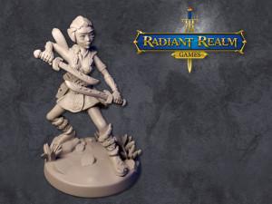 Female elf ranger level 20 with two swords 32mm anime-style for DND Pathfinder RPGs 3Dプリントモデル