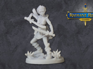 Female elf ranger level 20 with two swords 32mm anime-style for DND Pathfinder RPGs Modelo de Impressão 3D