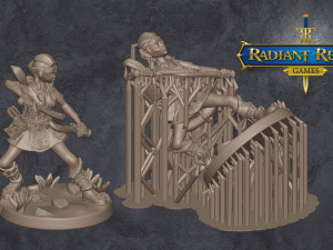 Female elf ranger level 20 with two swords 32mm anime-style for DND Pathfinder RPGs Modelo de Impressão 3D