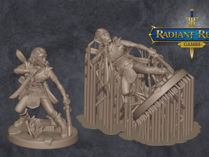 Male elf ranger level 20 with two swords 32mm anime-style for DND Pathfinder RPGs Model Cetak 3D