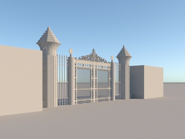Old classic gate door 3D-Modell .c4d .max .obj .3ds .fbx .stl .blend 