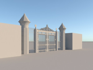 Old classic gate door 3D मॉडल