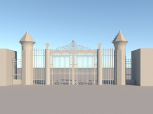 Old classic gate door 3D-Modell