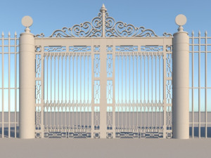 Old classic gate door 3D-Modell