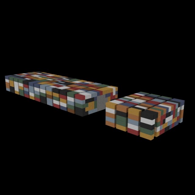 Containers builing 3D Model .c4d .max .obj .3ds .fbx .stl .blend