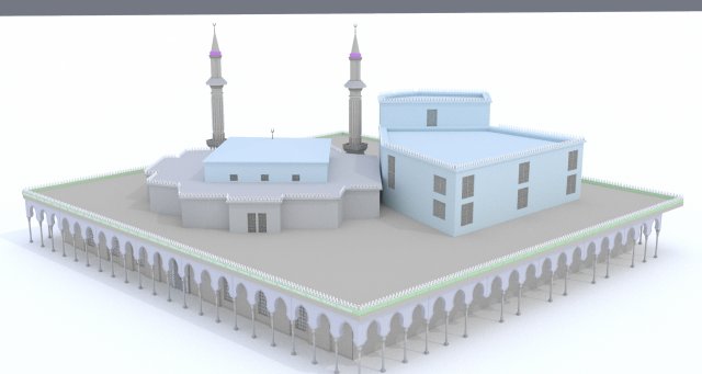 Mosque 3D Model .c4d .max .obj .3ds .fbx .stl .blend 
