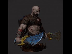 Kratos Bust God of War Ragnarok 3D Print Model