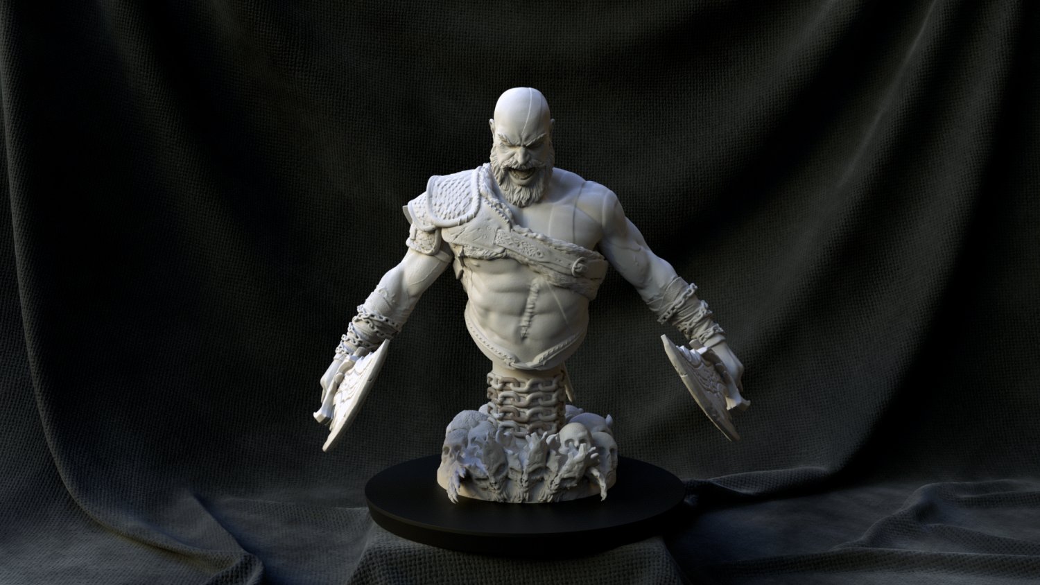 Kratos Bust God of War Ragnarok 3D Print Model in Monsters