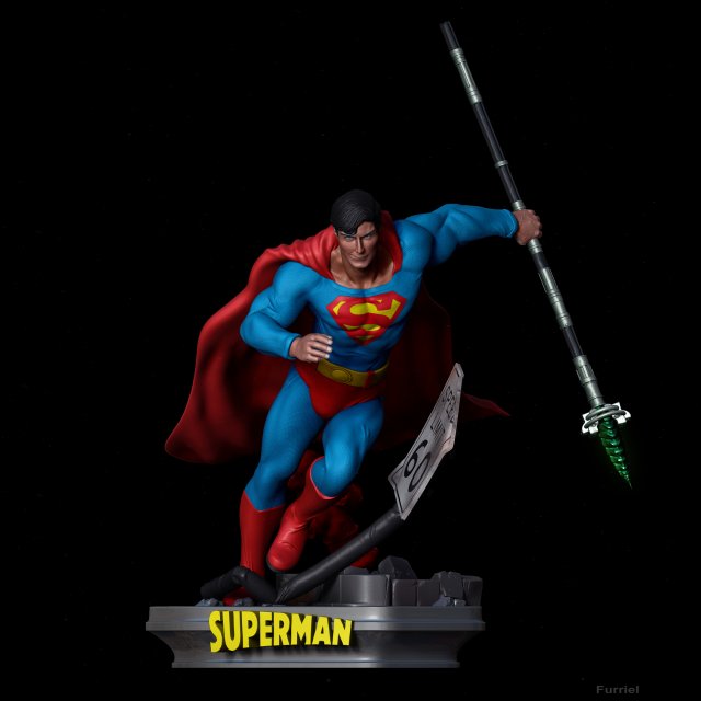 Superman Classic 2 heads options 3Dプリントモデル .c4d .max .obj .3ds .fbx .stl .blend