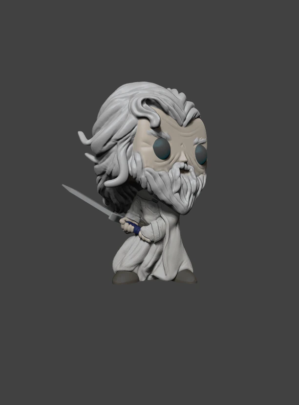 Gandalf Funko lord of the rings 3D Print Model .c4d .max .obj .3ds .fbx .stl .blend 