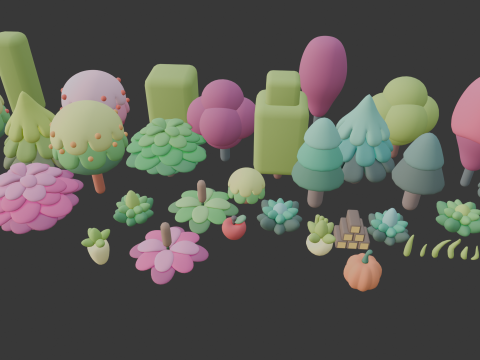 Cute Lowpoly Game Assets Tree 3D Model