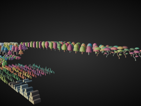 Cute Lowpoly Game Assets Tree 3D Model