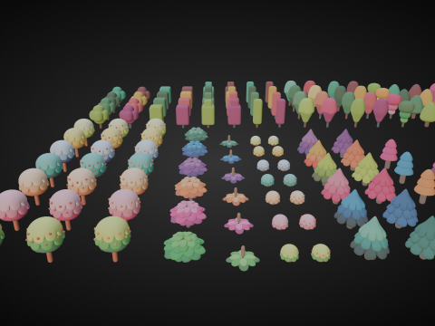 Cute Lowpoly Game Assets Tree 3D Model