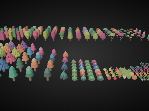 Cute Lowpoly Game Assets Tree 3D Model