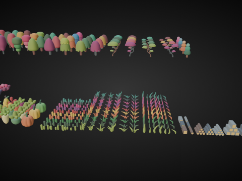 Cute Lowpoly Game Assets Tree 3D Model