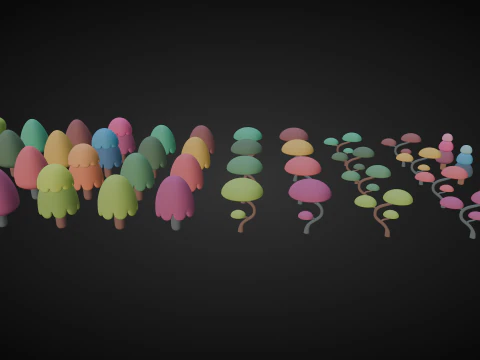 Cute Lowpoly Game Assets Tree 3D Model