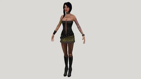 Samantha Girl Tattoo 3D 模型 .c4d .max .obj .3ds .fbx .stl .blend 